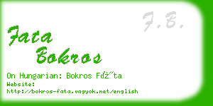 fata bokros business card